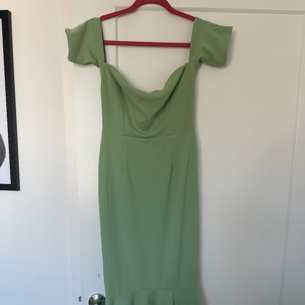 True Violet Mermaid Green Midi Dress